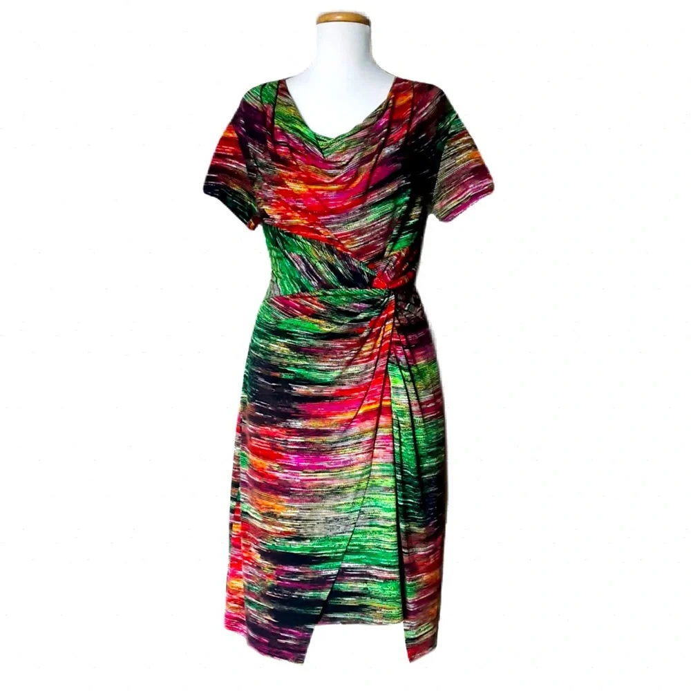 EVENTS Abstract Multicoloured Asymmetric Dress - Picture 2 of 5